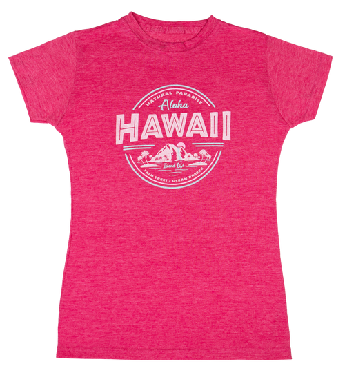 Island Girl® Surf Tee - Island Life: Fuschia Heather