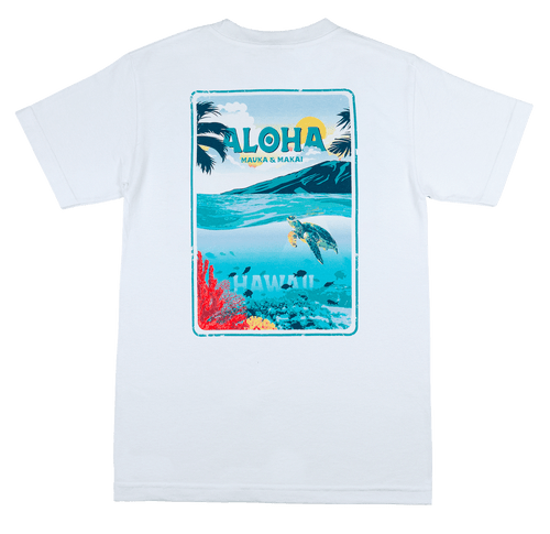 Crew Neck Tee - Ocean: White (BACK)