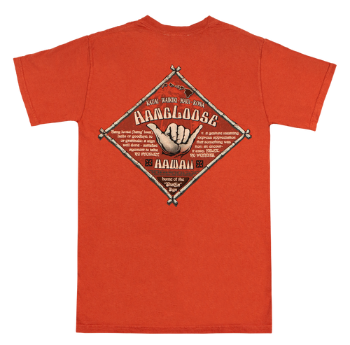 Vintage Dyed Tee - Hangloose Bamboo: Blood Orange (BACK)