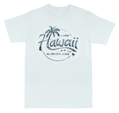 Vintage Dyed Tee - Natural Aloha: White