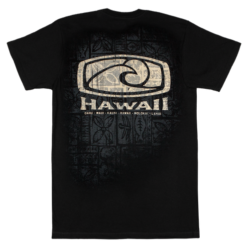 Hawaiian Performance Surfwear® - Tapa Surf: Black (BACK)