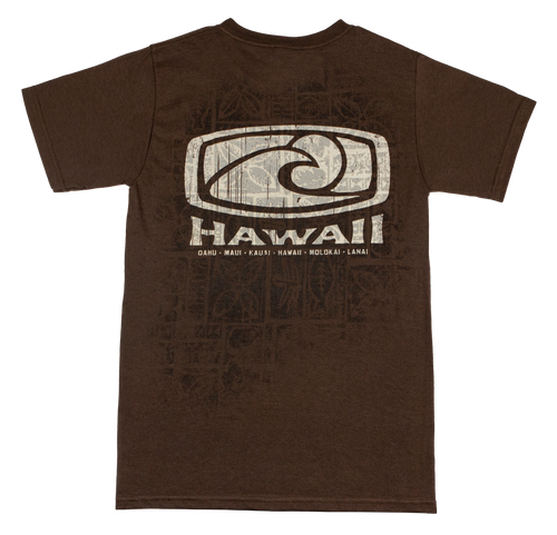 Hawaiian Performance Surfwear® - Tapa Surf: Brown (BACK)
