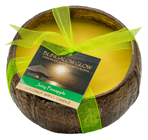 Medium Coconut Shell Soy Candle: Juicy Pineapple