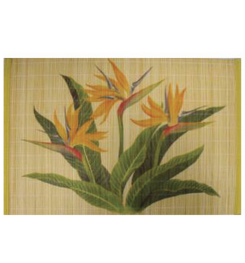 Hawaiian Design Bamboo Placemat: Bird Of Paradise