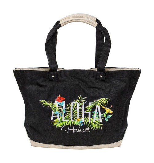 Island Accent Garden Series Tote in Black Color