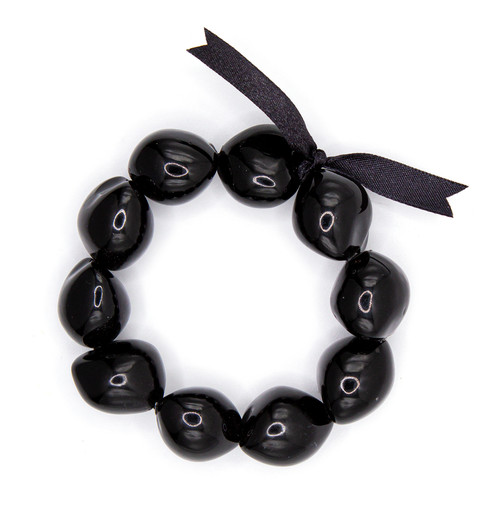 Kukui Nut Lei - Natural: Black