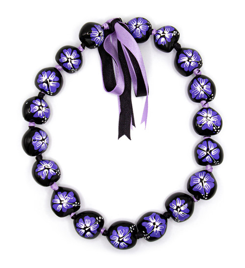 果物 coco lei Kukui Nut Lei - Painted: Pink