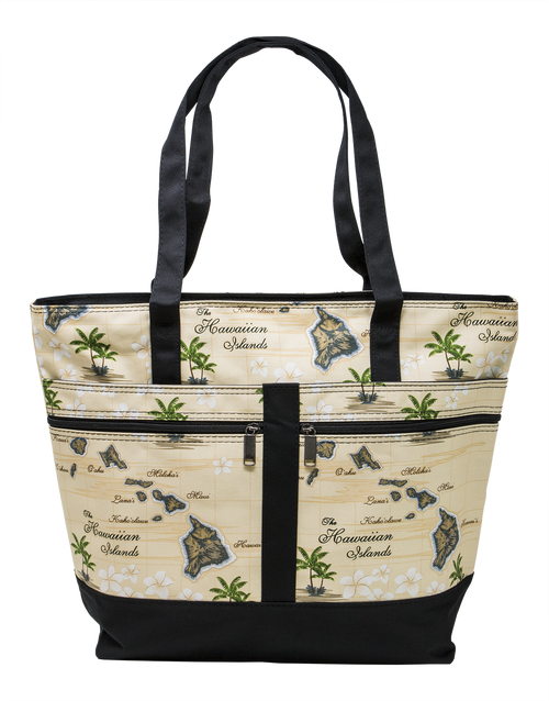 Island Accent Tote Bag in Hawaiian Island Map design