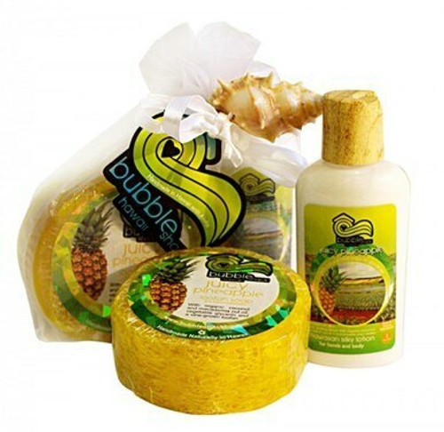 Mini Lotion/Organic Loofah Soap Gift Set: Juicy Pineapple