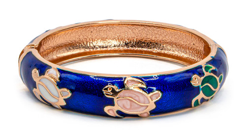 Large Island Bangle - Honu Design: Royal Blue