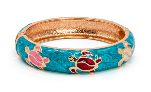 Large Island Bangle - Honu Design: Turquoise