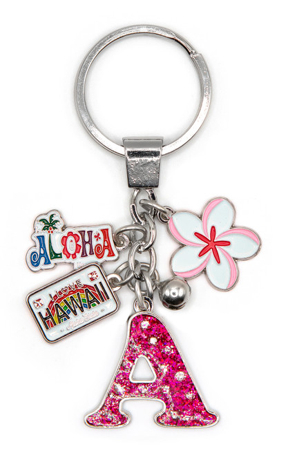 Metal Enamel Island Memories Keyrings: Aloha Fun