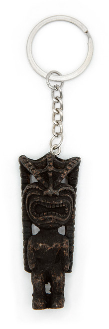 Hapa Wood Tiki Keyring: God Of Happiness