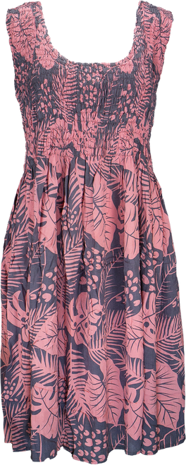 Napua Collection Tropical Dress - Monstera Palm: Pink