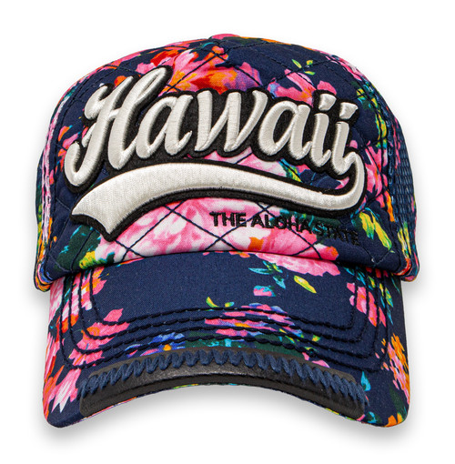 Robin Ruth® Cap - HI Floral: Navy Pink Front