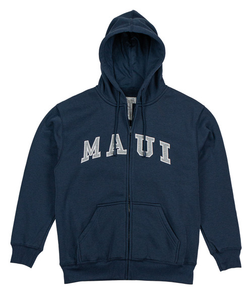 Robin Ruth® Cropped Sweatshirt Hoodie Zip Up - Hawaii Arch: Navy