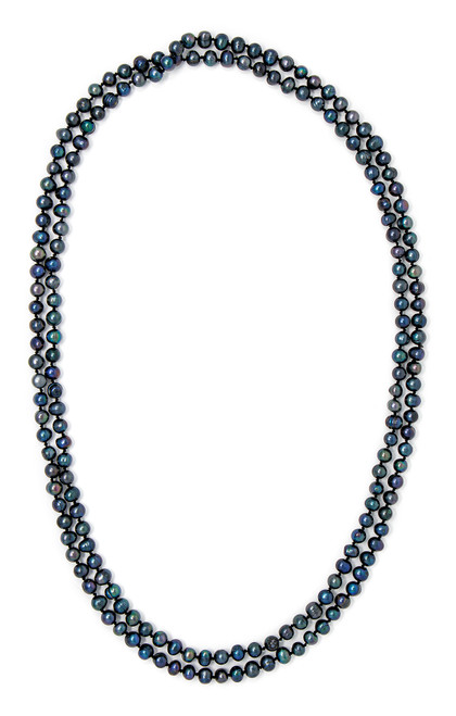 Freshwater Pearl Necklace 64": Black