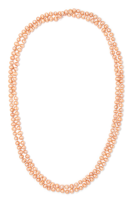 Freshwater Pearl Necklace 64": Coral