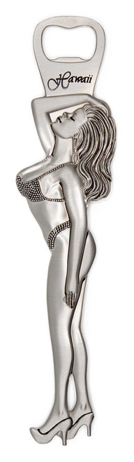 Tropical Pewter Bottle Opener: Standing Showgirl