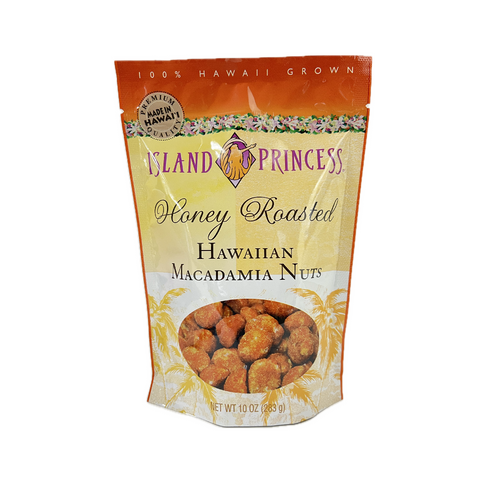 Island Princess Honey Roast Hawaiian Macadamia Nut Stand Up Bag 10oz