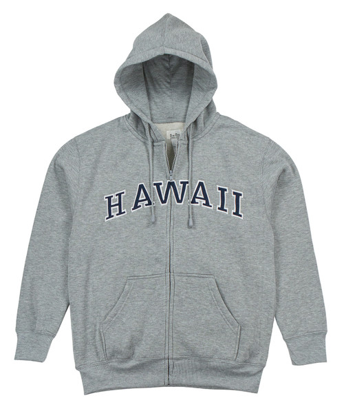 Sweatshirt Zip Up Hoodie - Hawaii Logo Design: Navy