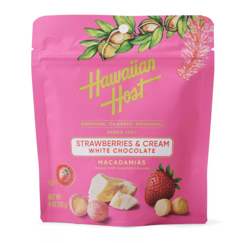 Hawaiian Host - Strawberries & Cream White Chocolate Macadamias 4oz