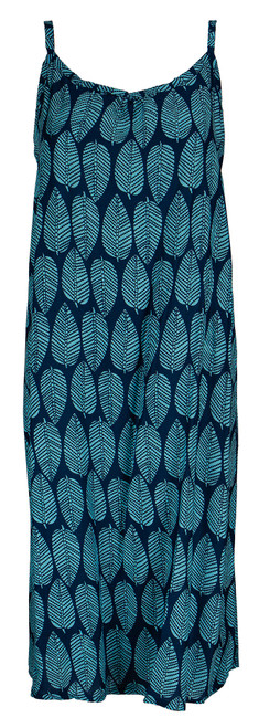 Napua Collection Sundress: Mango Leaves - Blue (Model Front)