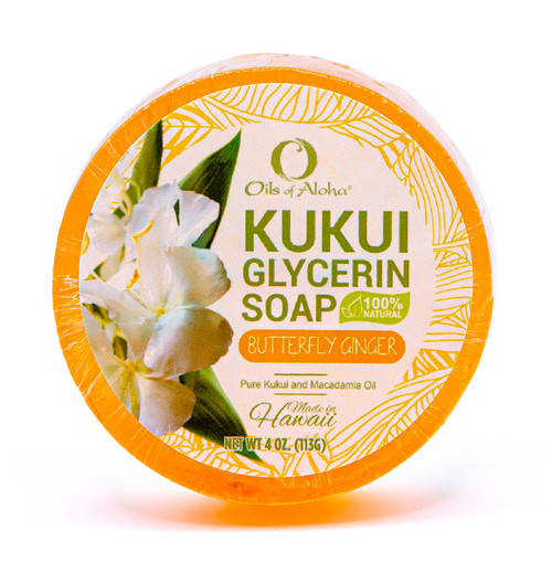 Oils of Aloha - Kukui Glycerin Soap: Butterfly Ginger Scent