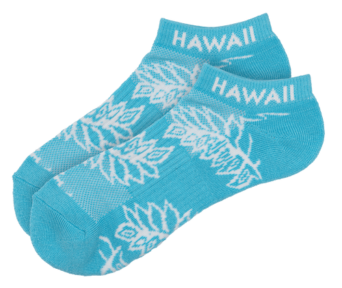 Hawaiian Performance Surfwear® Athletic Cut Socks: Fern Blue