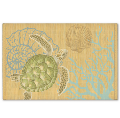 Hawaiian Design Bamboo Placemat: Honu Voyage