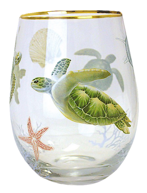 Coastal Stemless Wine Glass: Honu Voyage