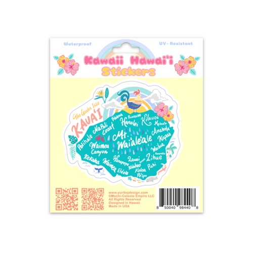 Kawaii Series Stickers - Kauai Map inside packaging