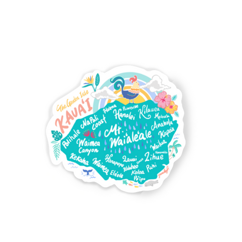 Kawaii Series Stickers - Kauai Map