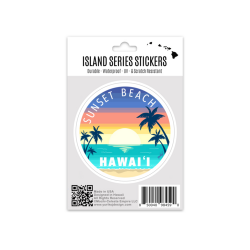 Island Series Stickers - Oahu: Sunset Beach inside packaging