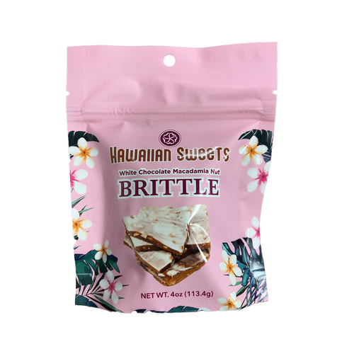 Hawaiian Sweets White Chocolate Macadamia Nut Brittle 4oz Bag