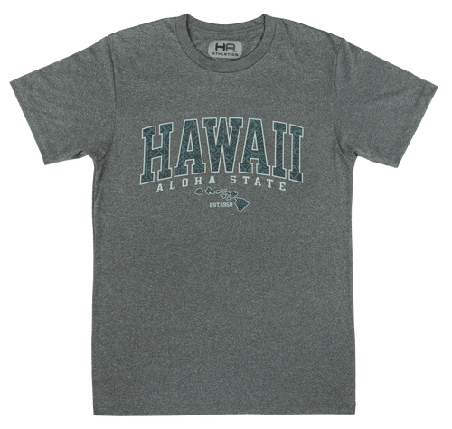 Hawaiian Athletics® Sports Tee - Aloha State: Charcoal Heather