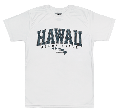 Hawaiian Athletics® Sports Tee - Aloha State: White