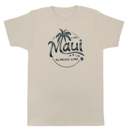 Vintage Dyed Tee - MAUI Natural Aloha: White