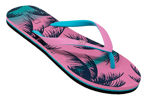 Robin Ruth® Ladies Hawaii Palm Slipper: Pink & Turquoise
