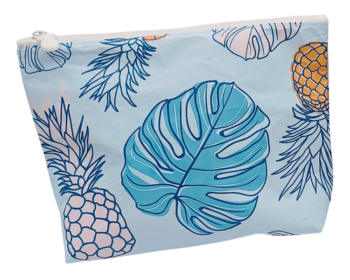 Hawaii Loa Tyvek Water Resistant Medium Pouch: Pineapple Monstera