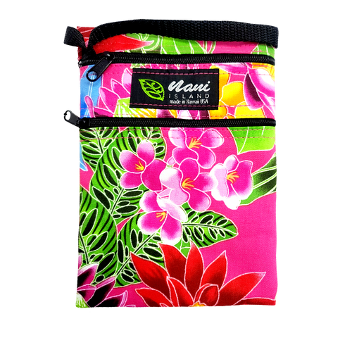 Island Style Passport Bag - Hawaiian Garden: Pink