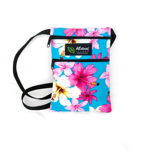 Island Style Passport Bag - Floral Dream: TURQUOISE