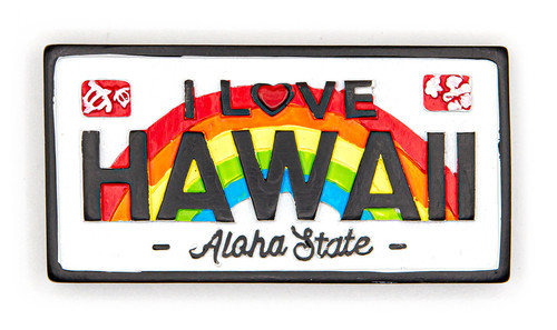 Island Memories Polyresin Magnets - Hawaii License