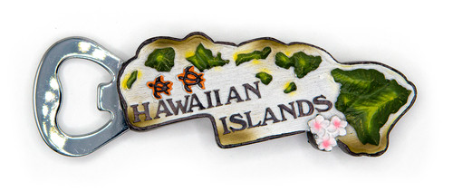 Island Memories Polyresin Bottle Opener Magnet - Islands of Hawaii