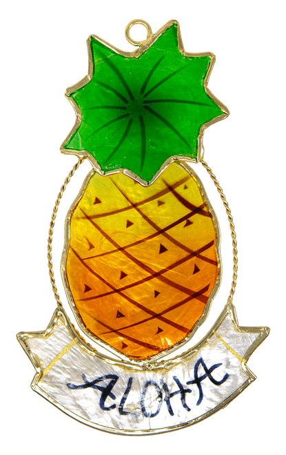 Hawaii Seashell Art Suncatcher - Pineapple