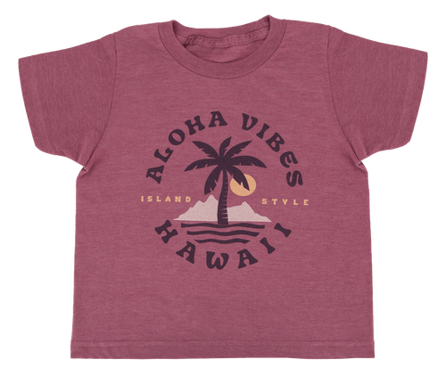 Hawaiian Performance Surfwear® Child's Tee - Aloha Vibes: Heather Rose
