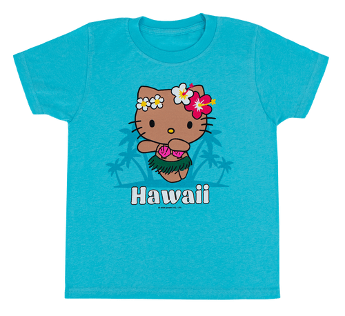 Hello Kitty® & Friends Child's Tee - Hello Kitty® Hula: Tahiti Blue Front