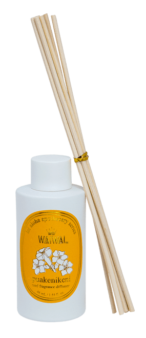 WaiWai Reed Fragrance Diffuser 46ml in PUAKENIKENI, SHOWEN HERE OUTSIDE OF BOX