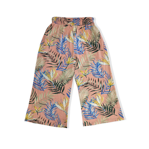 Aloha Rayon Pants - Aqua Leaf