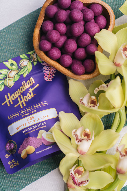 Hawaiian Host Ube White Chocolate Covered Macadamias 4 oz